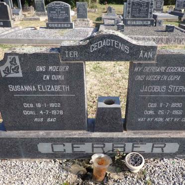 GERBER Jacobus Stephanus 1890-1966 & Susanna Elizabeth 1902-1978