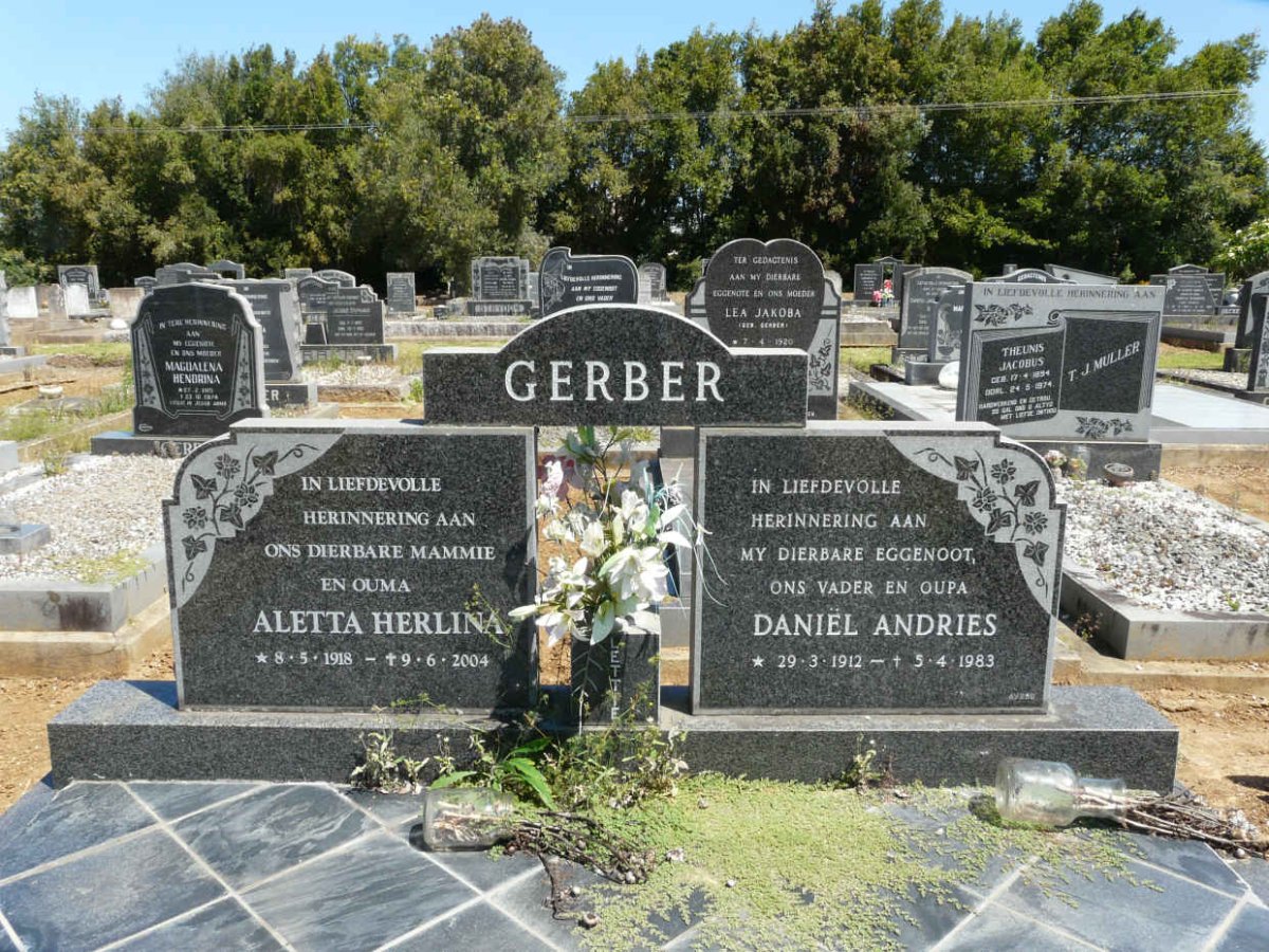 GERBER Daniel Andries 1912-1983 &amp; Aletta Herlina 1918-2004