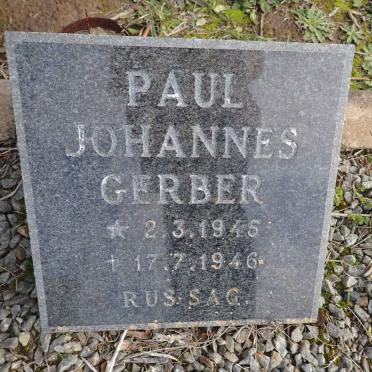 GERBER Paul Johannes 1945-1946
