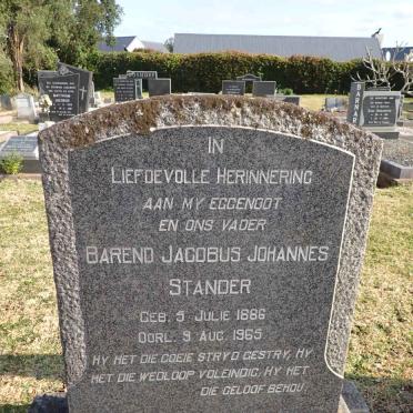 STANDER Barend Jacobus Johannes 1886-1965