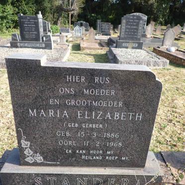 STANDER Maria Elizabeth nee GERBER 1925-1989