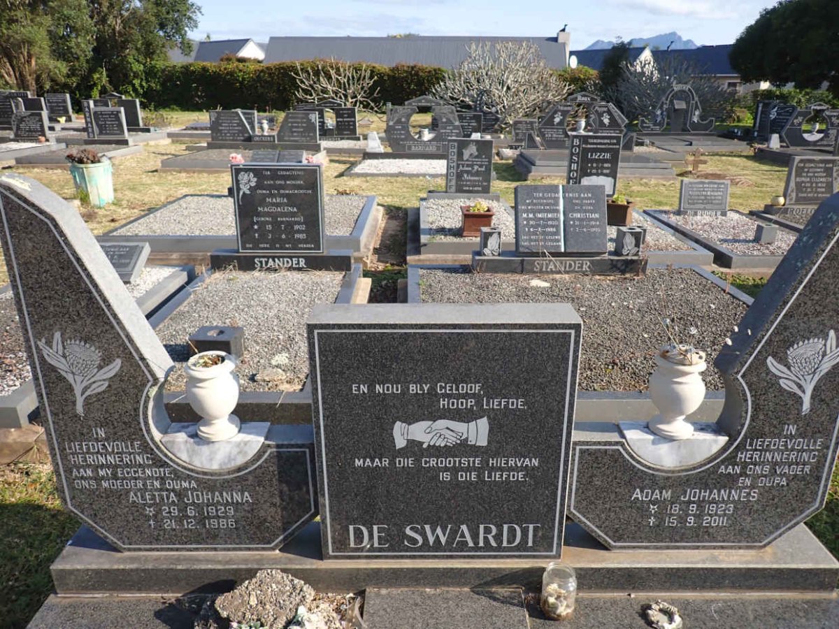 SWARDT Adam Johannes 1923-2011 & Aletta Johanna 1929-1986 
