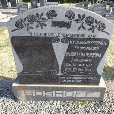 BOSHOFF Magdelena Hendrina nee GERBER 1977-1964