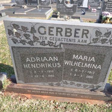 GERBER Adriaan Hendrikus 1910-1996 & Maria Wilhelmina 1913-2000