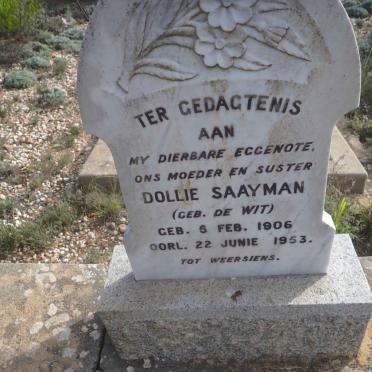 SAAYMAN Dollie nee DE WIT 1906-1953