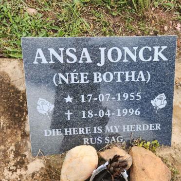 JONCK Ansa nee BOTHA 1955-1996