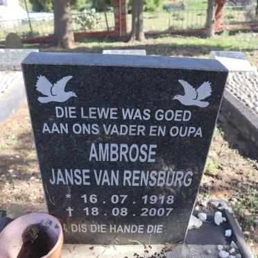 RENSBURG Ambrose, Janse van 1918-2007
