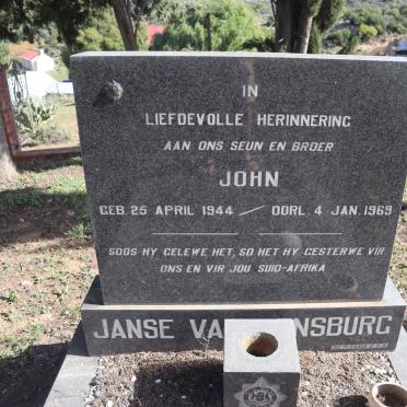 RENSBURG John, Janse van 1944-1969