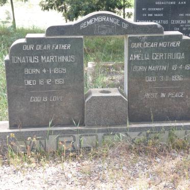 ROOYEN Ignatius Marthinus, van 1869-1961 &amp; Amelia Gertruida MARTIN 1881-1936 
