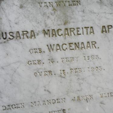 APPEL Susara Magarieta nee WAGENAAR 1863-1903