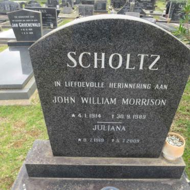 SCHOLTZ John William Morrison 1914-1989 &amp; Juliana 1919-2009