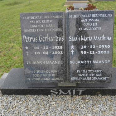 SMIT Petrus Gerhardus 1923-2002 &amp; Sarah Maria Marthina 1930-2021