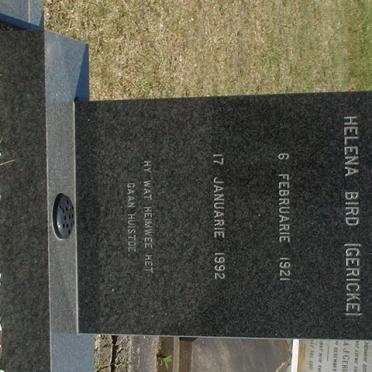 BIRD Helena nee GERICKE 1921-1992