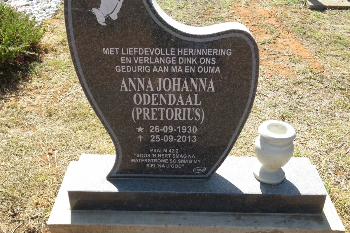 ODENDAAL Anna Johanna nee PRETORIUS 1930-2013