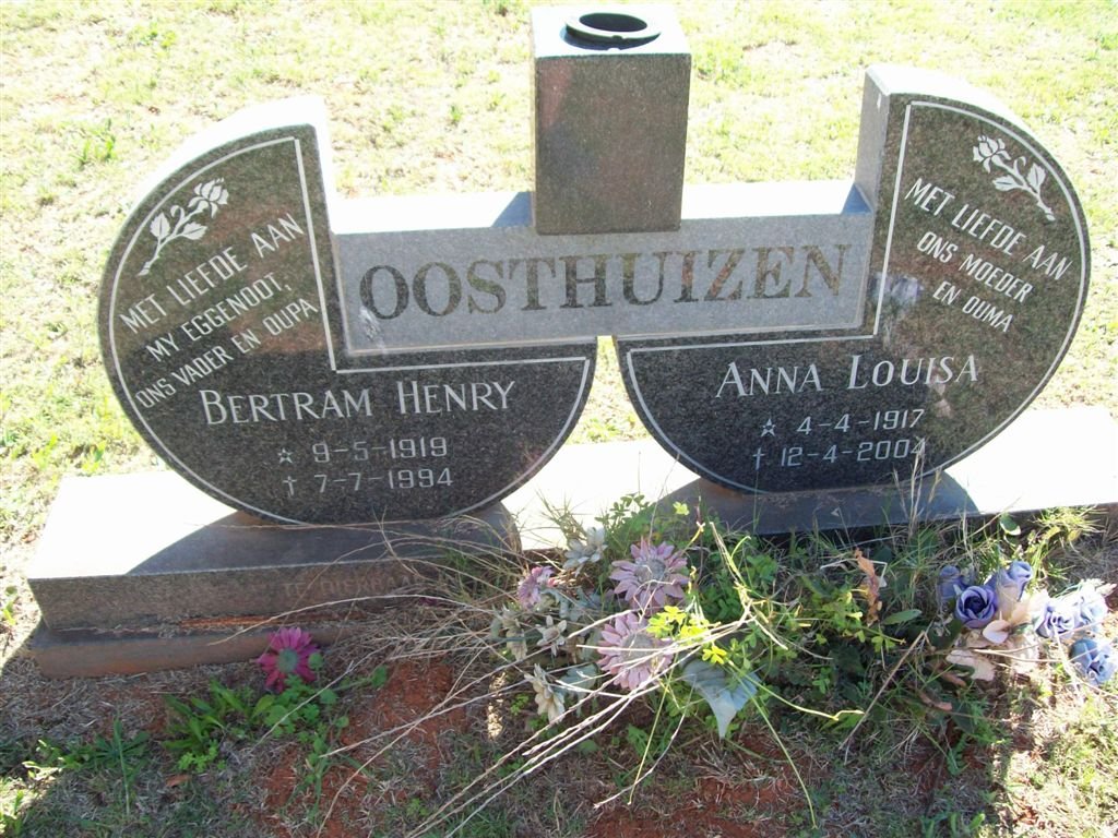 OOSTHUIZEN Bertram Henry 1919-1994 &amp; Anna Louisa 1917-2004