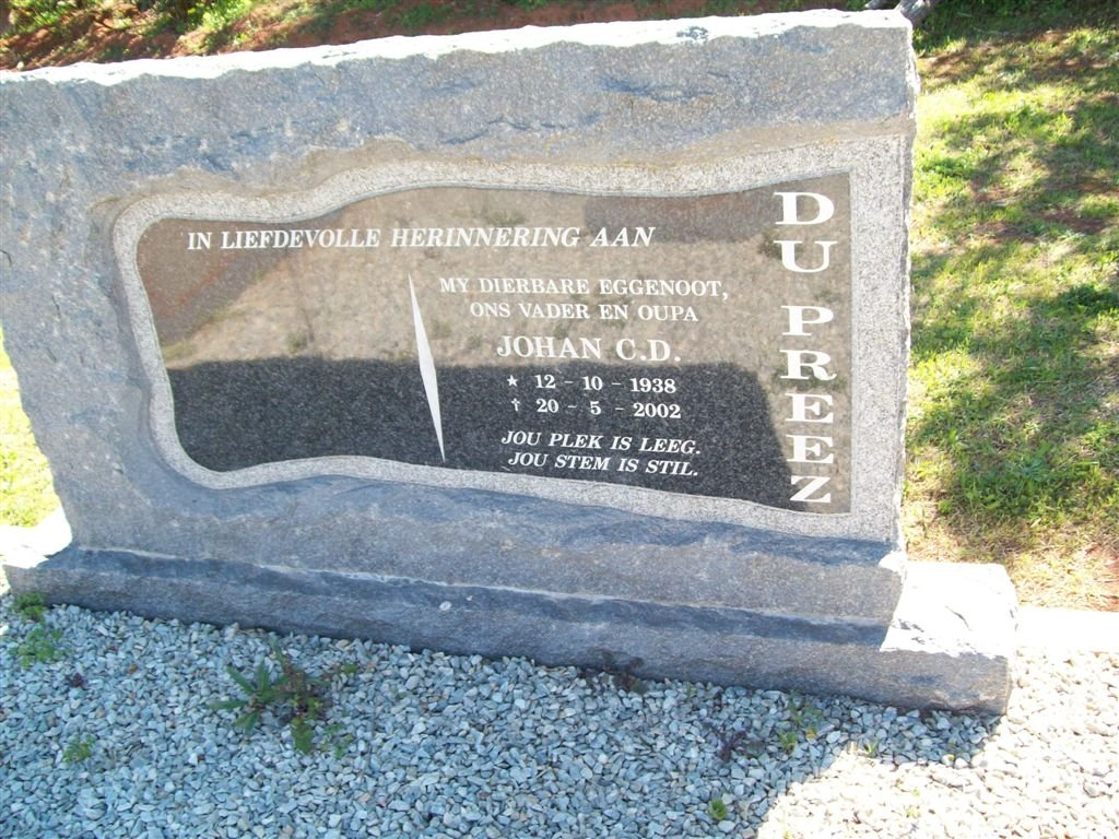 PREEZ Johan C.D., du 1938-2002