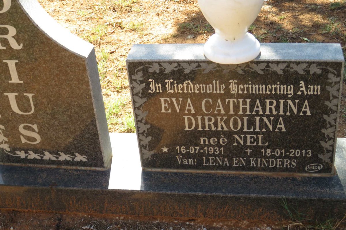 PRETORIUS Eva Catharina Dirkolina nee NEL 1931-2013