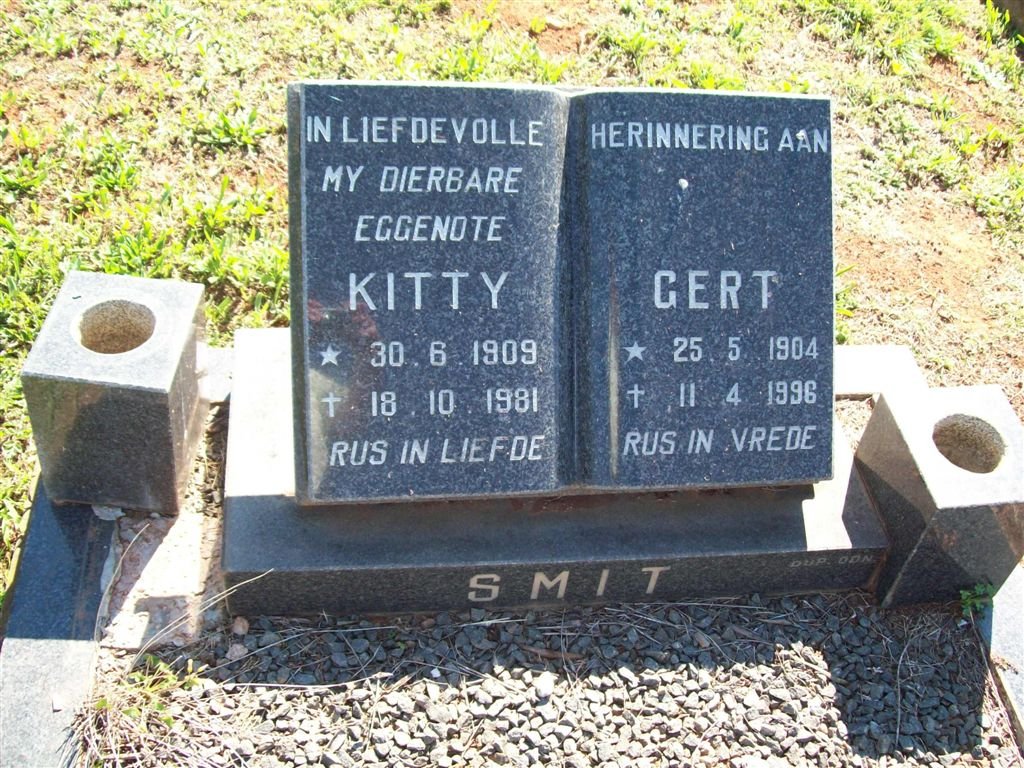 SMIT Gert 1904-1996 &amp; Kitty 1909-1981
