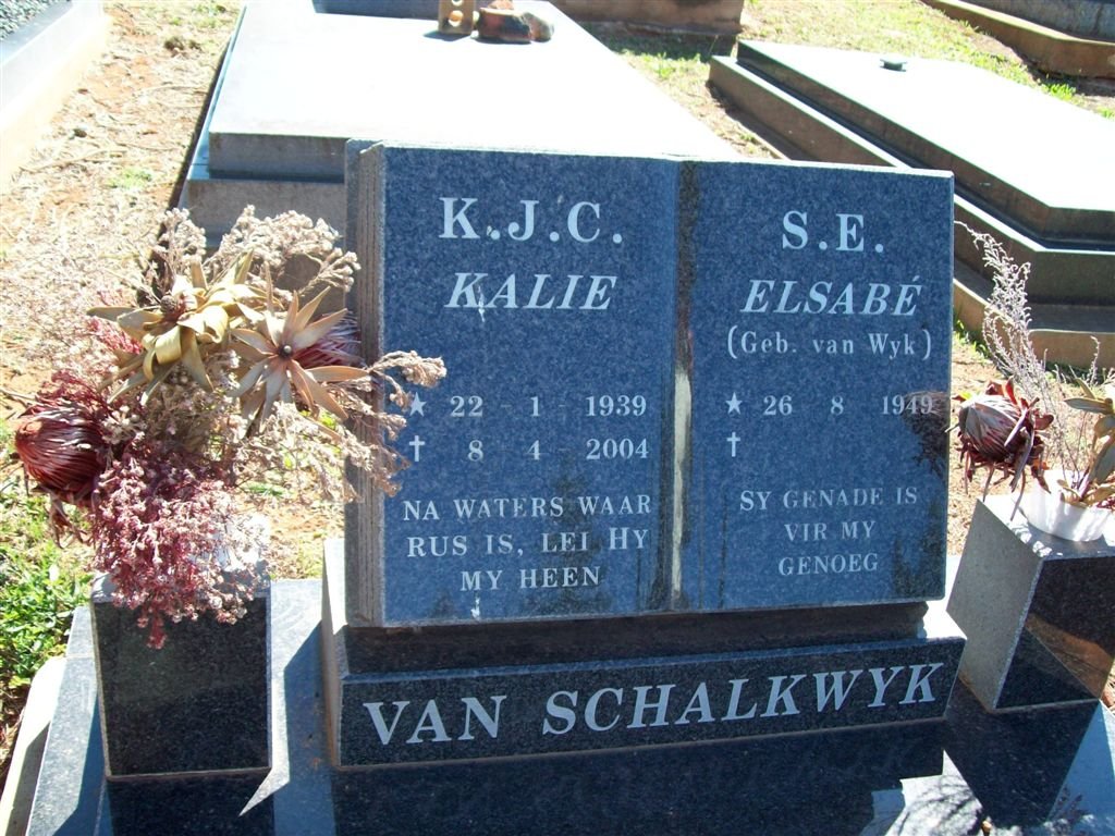 SCHALKWYK K.J.C., van 1939-2004 &amp; S.E. VAN WYK 1949-