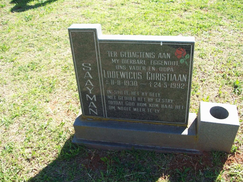 SAAYMAN Lodewicus Christiaan 1930-1992