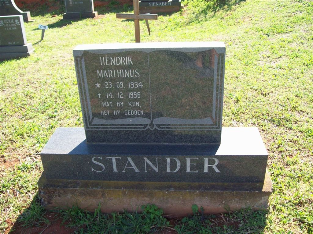 STANDER Hendrik Marthinus 1934-1996