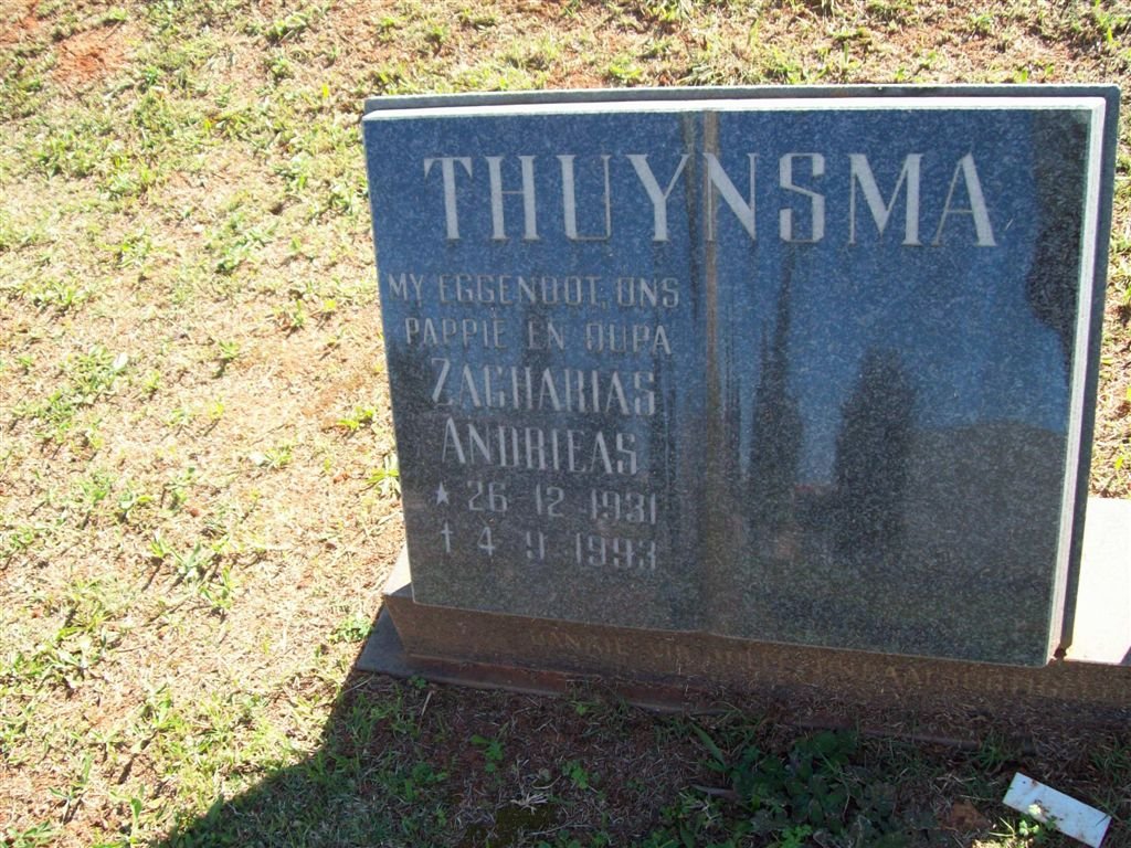 THUYNSMA Zacharias Andreas 1931-1993