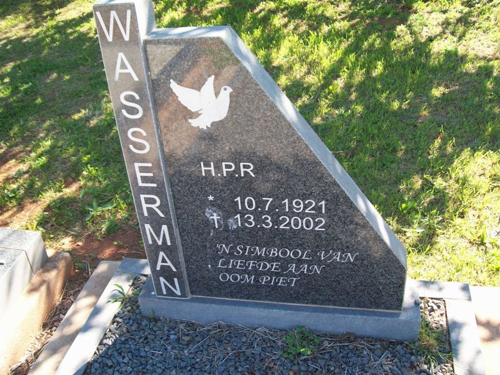 WASSERMAN H.P.R. 1921-2002