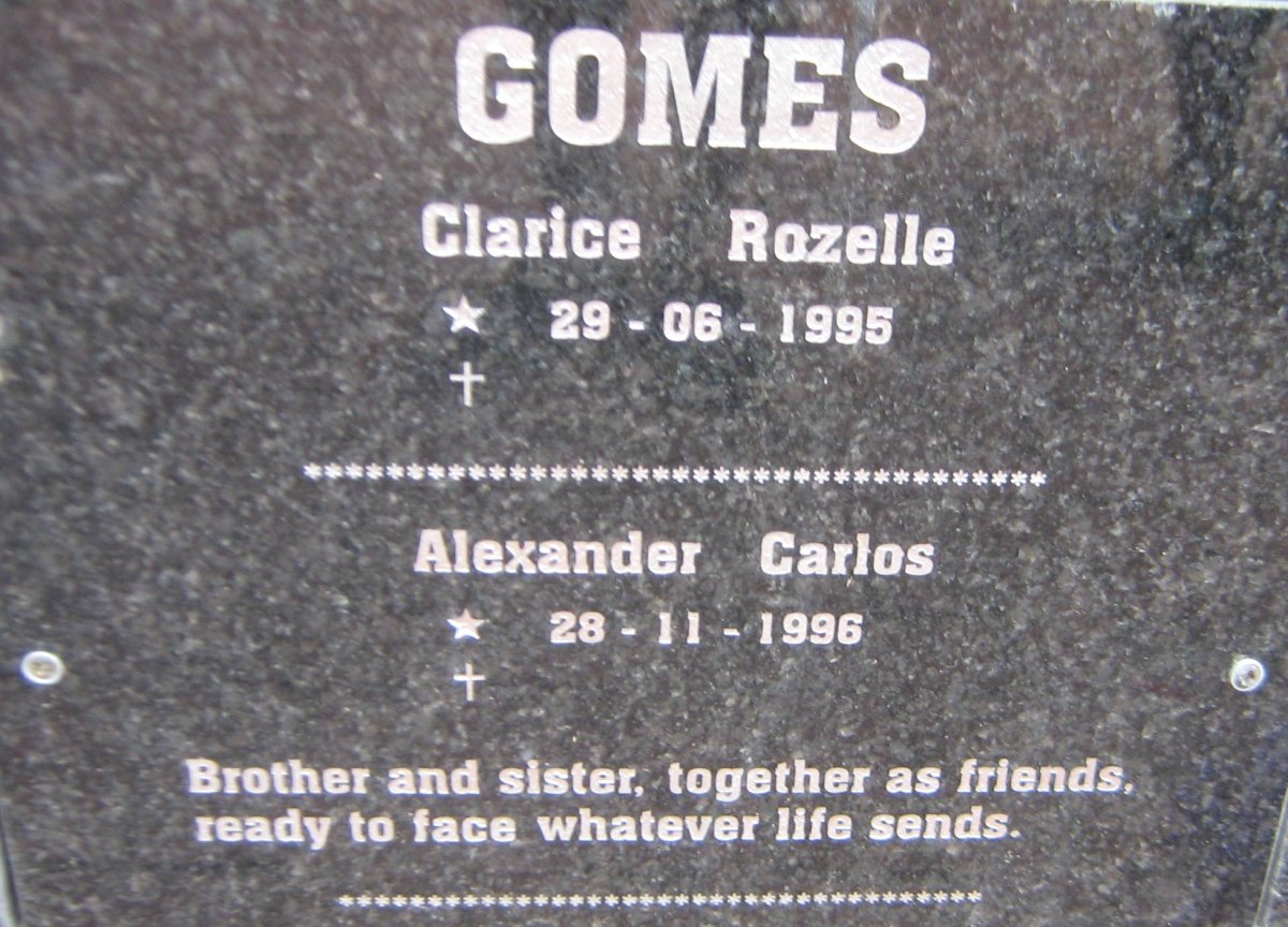 GOMES Alexander Carlos 1996- :: GOMES Clarice Rozelle 1995-