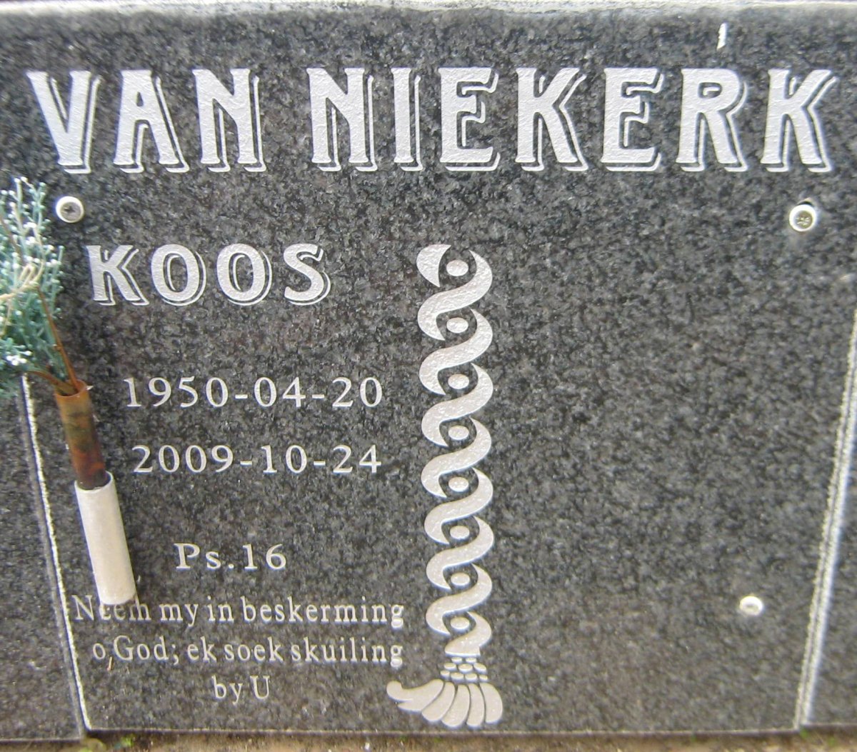 NIEKERK Koos, van 1950-2009