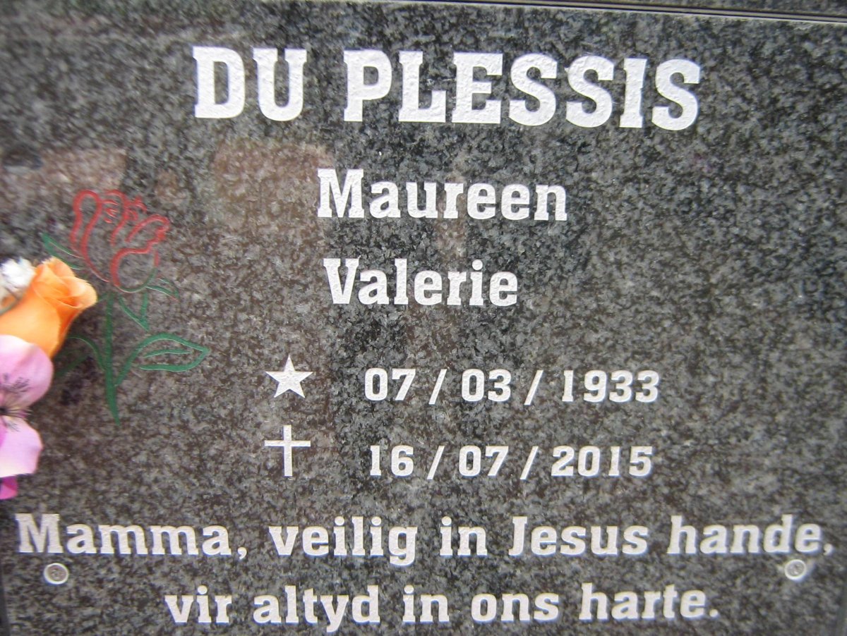 PLESSIS Maureen Valerie, du 1933-2015