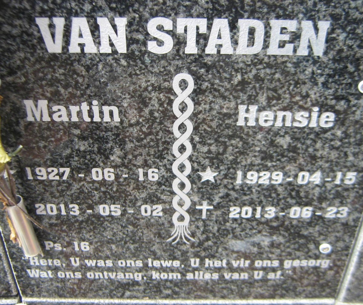 STADEN Martin 1927-2013, van &amp; Hensie 1929-2013