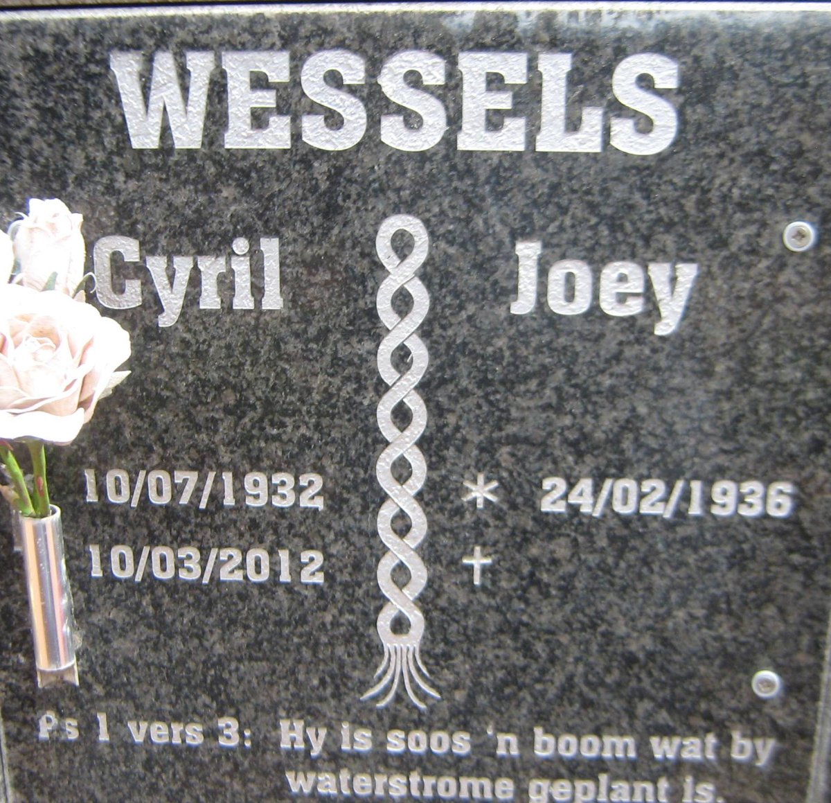 WESSELS Cyril 1932-2012 &amp; Joey 1936-