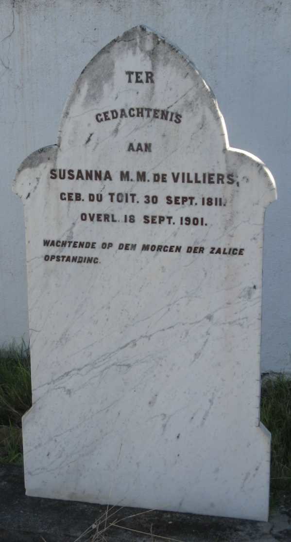 VILLIERS Susanna M.M., de nee DU TOIT 1811-1901