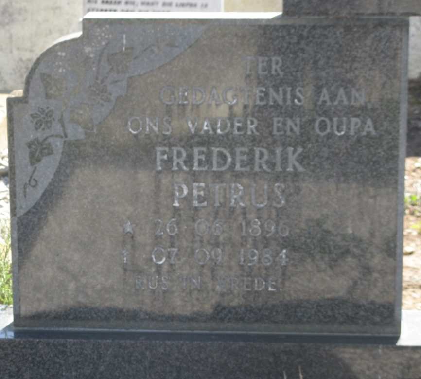 LOTTER Frederik Petrus 1896-1984