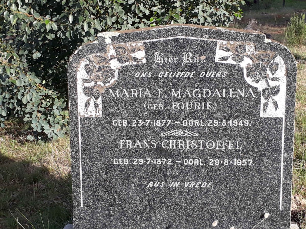 ? Frans Christoffel 1872-1957 &amp; Maria E. Magdalena FOURIE 1877-1949