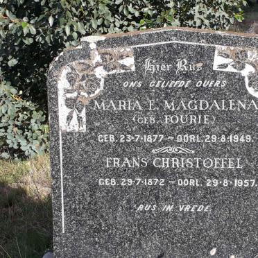 ? Frans Christoffel 1872-1957 &amp; Maria E. Magdalena FOURIE 1877-1949