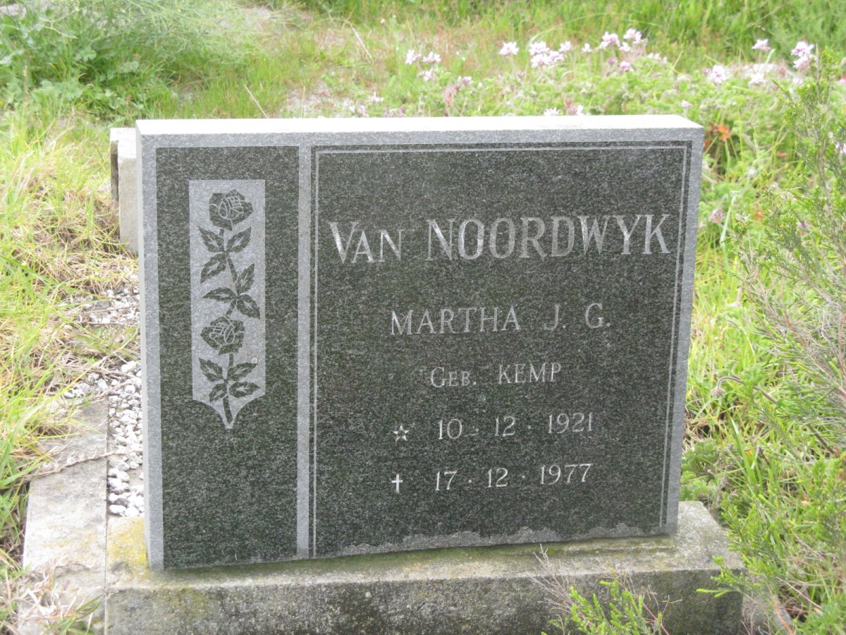 NOORDWYK Martha J.G., van nee KEMP 1921-1977