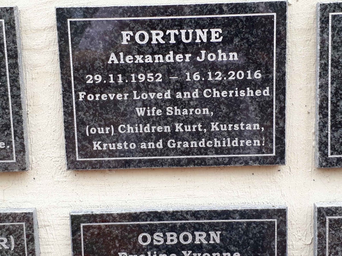 FORTUNE Alexander John 1952-2016