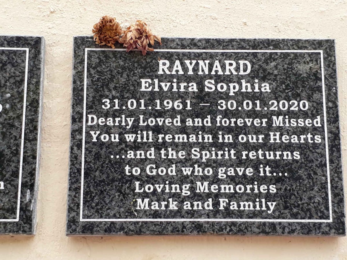 RAYNARD Elvira Sophia 1961-2020