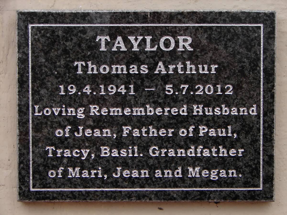 TAYLOR Thomas Arthur 1941-2012