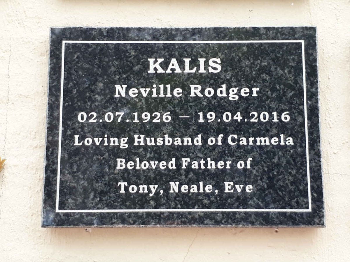 KALIS Neville Rodger 1926-2016