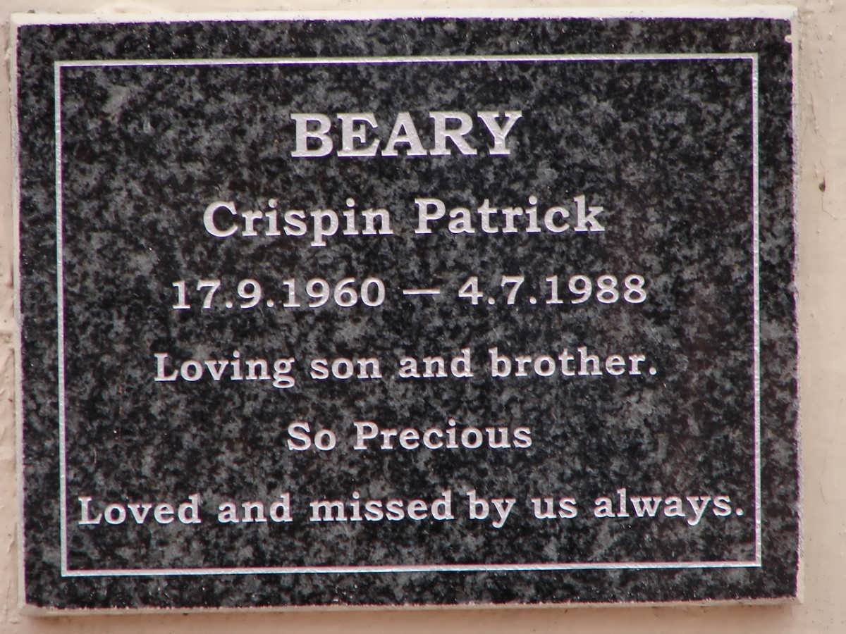 BEARY Crispin Patrick 1960-1988