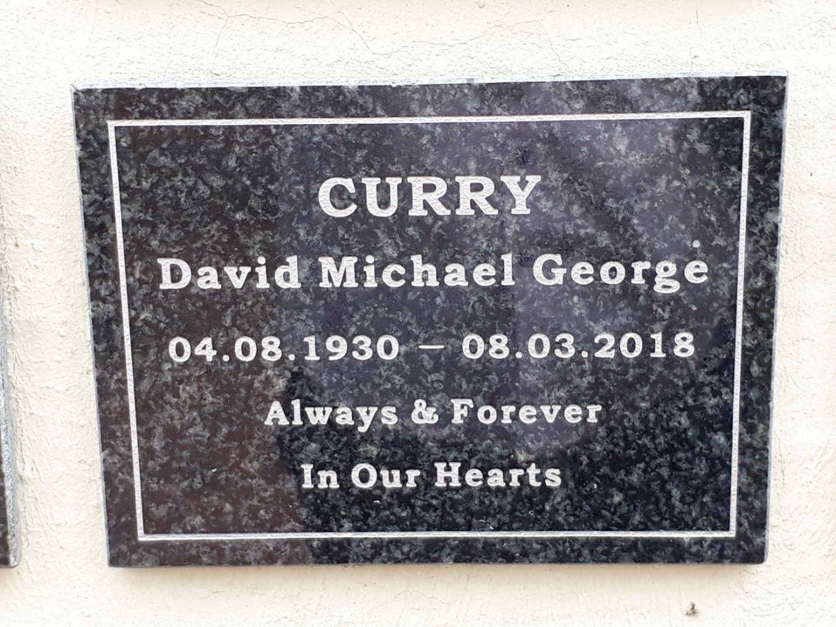 CURRY David Michael George 1930-2018