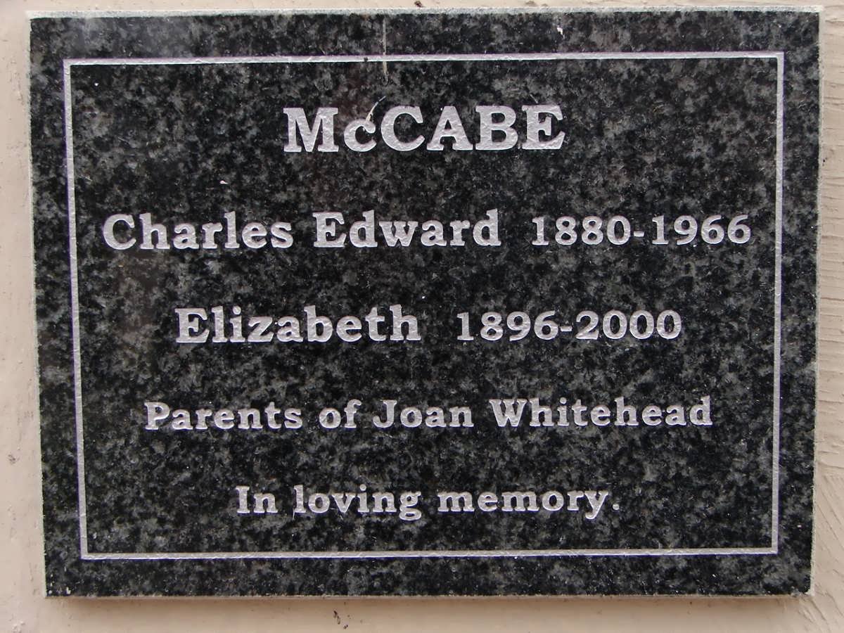 McCABE Charles Edward 1880-1966 &amp; Elizabeth 1896-2000