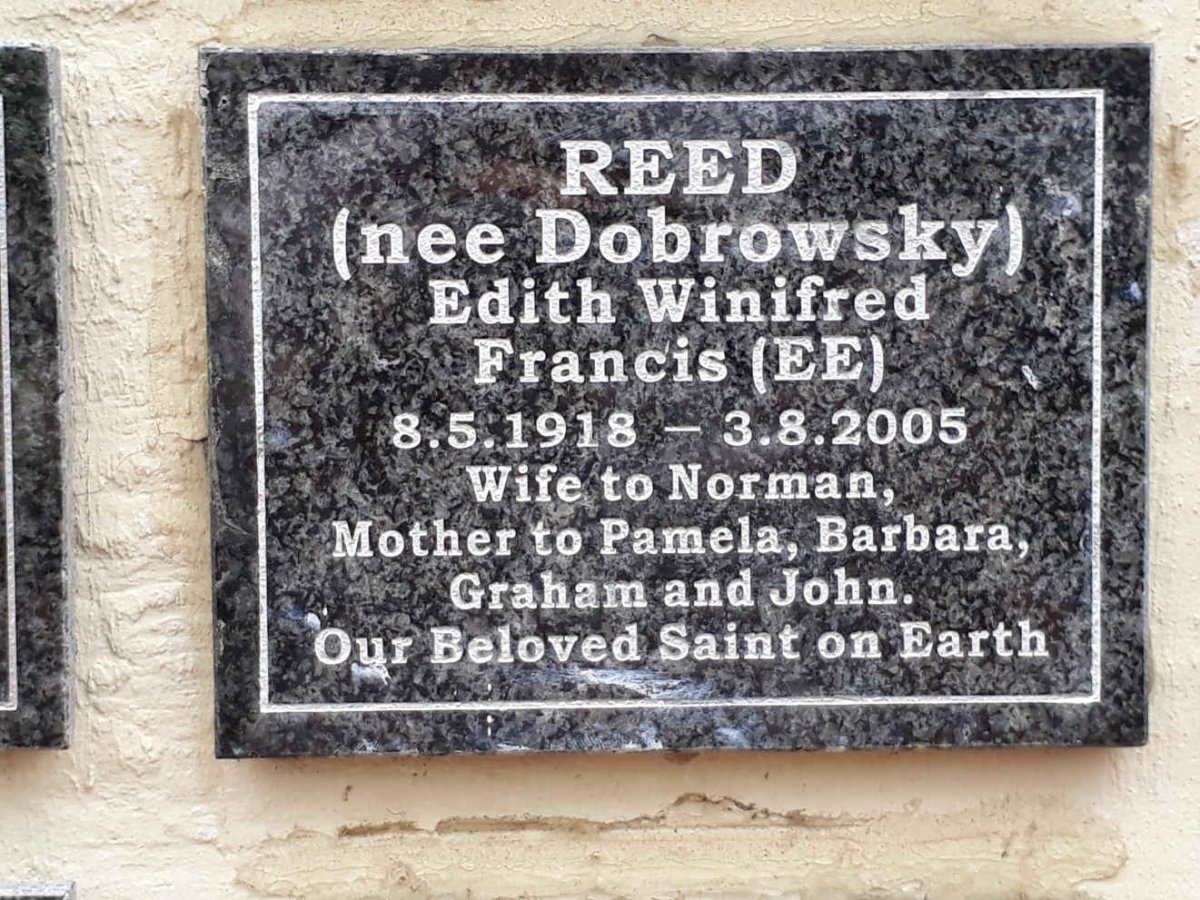 REED Edith Winifred Francis nee DOBROWSKY 1918-2005