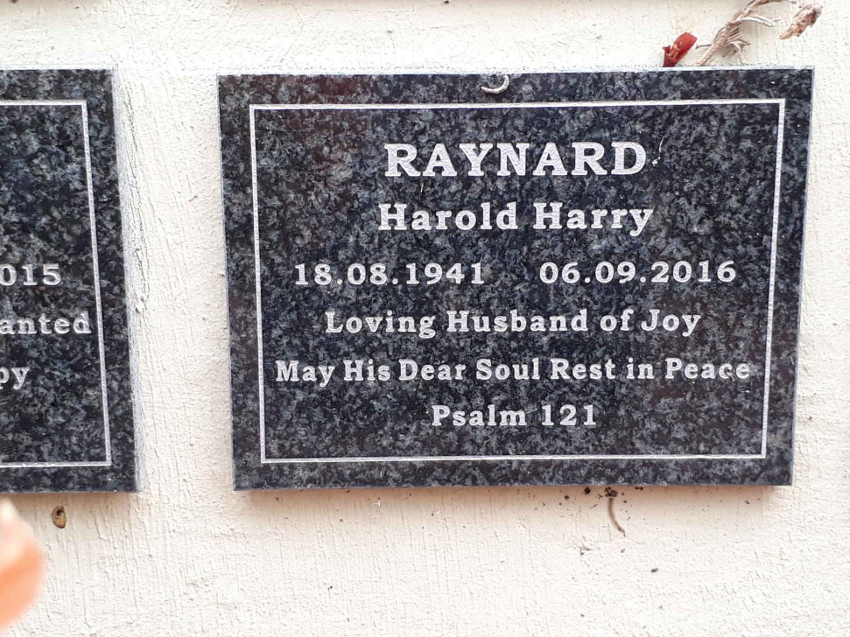 RAYNARD Harold Harry 1941-2016