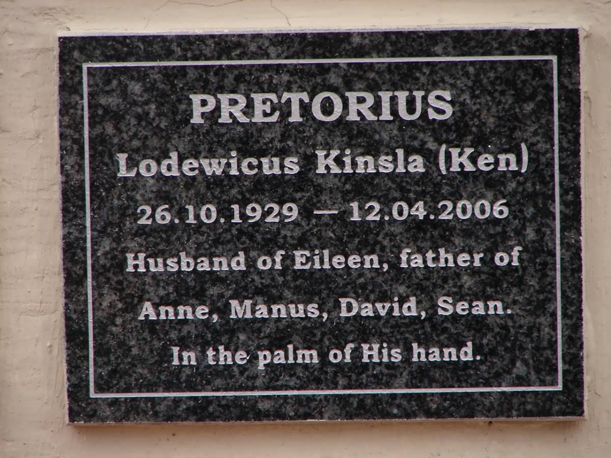PRETORIUS Lodewicus Kinsla 1929-2006