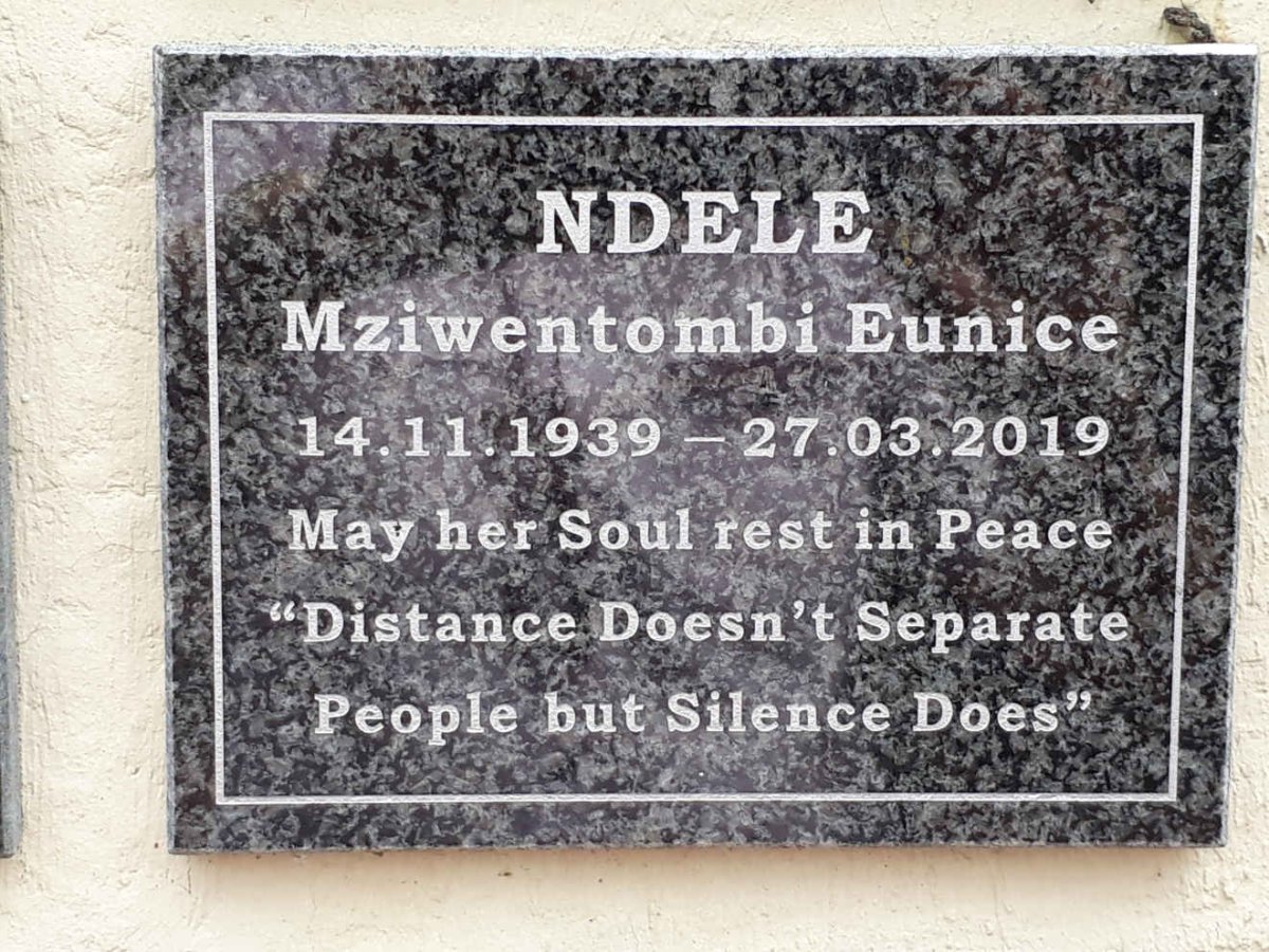 NDELE Mziwentombi Eunice 1939-2019