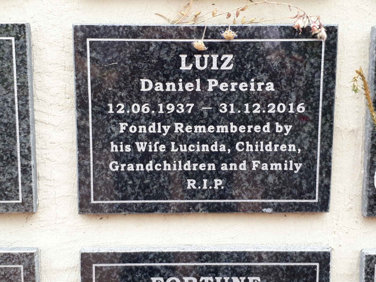 LUIZ Daniel Pereira 1937-2016