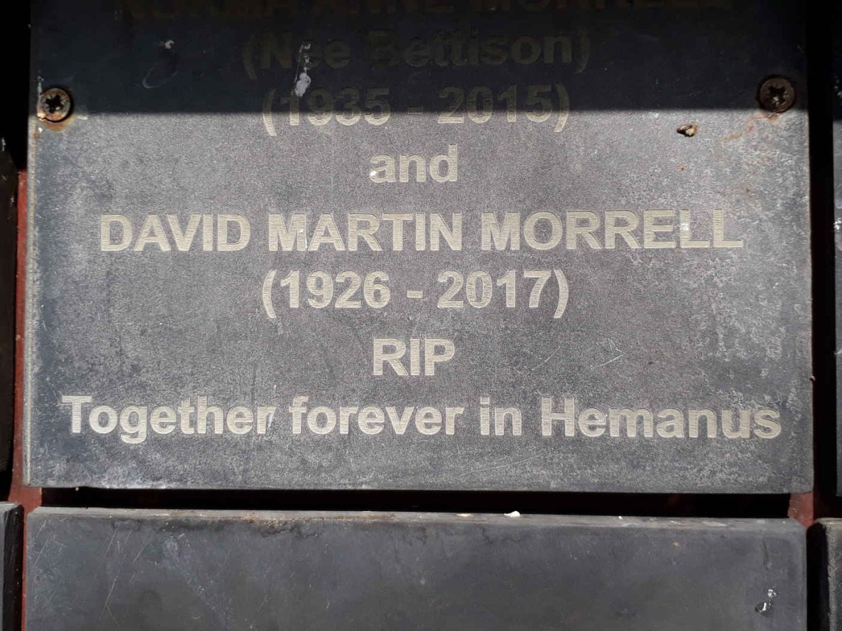 MORRELL David Martin 1926-2017 &amp; ? BETTISON 1935-2015